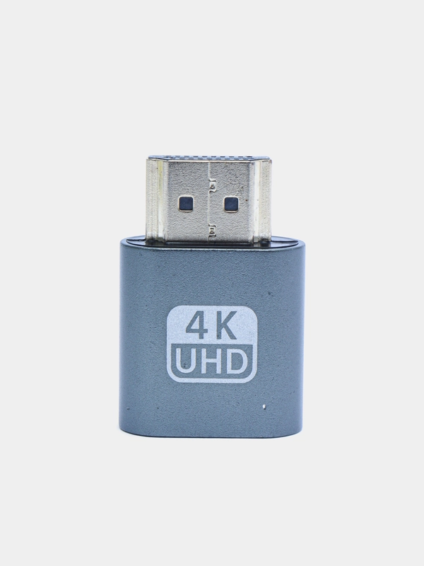 Адаптер для эмуляции второго монитора, виртуальный дисплей, 4K UHD, HDMI, темно-серый