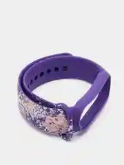 Фиолетовый силиконовый ремешок для Xiaomi mi band 3 / 4 / 5 / 6 / 7 принты с цветами