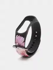Марсала силиконовый ремешок для Xiaomi mi band 3 / 4 / 5 / 6 / 7 принты с цветами