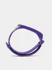 Фиолетовый силиконовый ремешок для Xiaomi mi band 3 / 4 / 5 / 6 / 7 принты с цветами