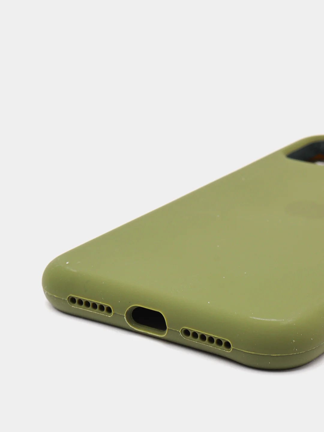 Зелёный хаки чехол для iPhone 11 силиконовый, с логотипом