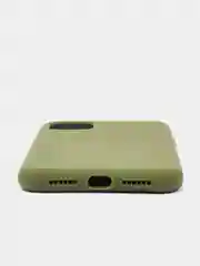 Зелёный хаки чехол для iPhone 11 силиконовый, с логотипом