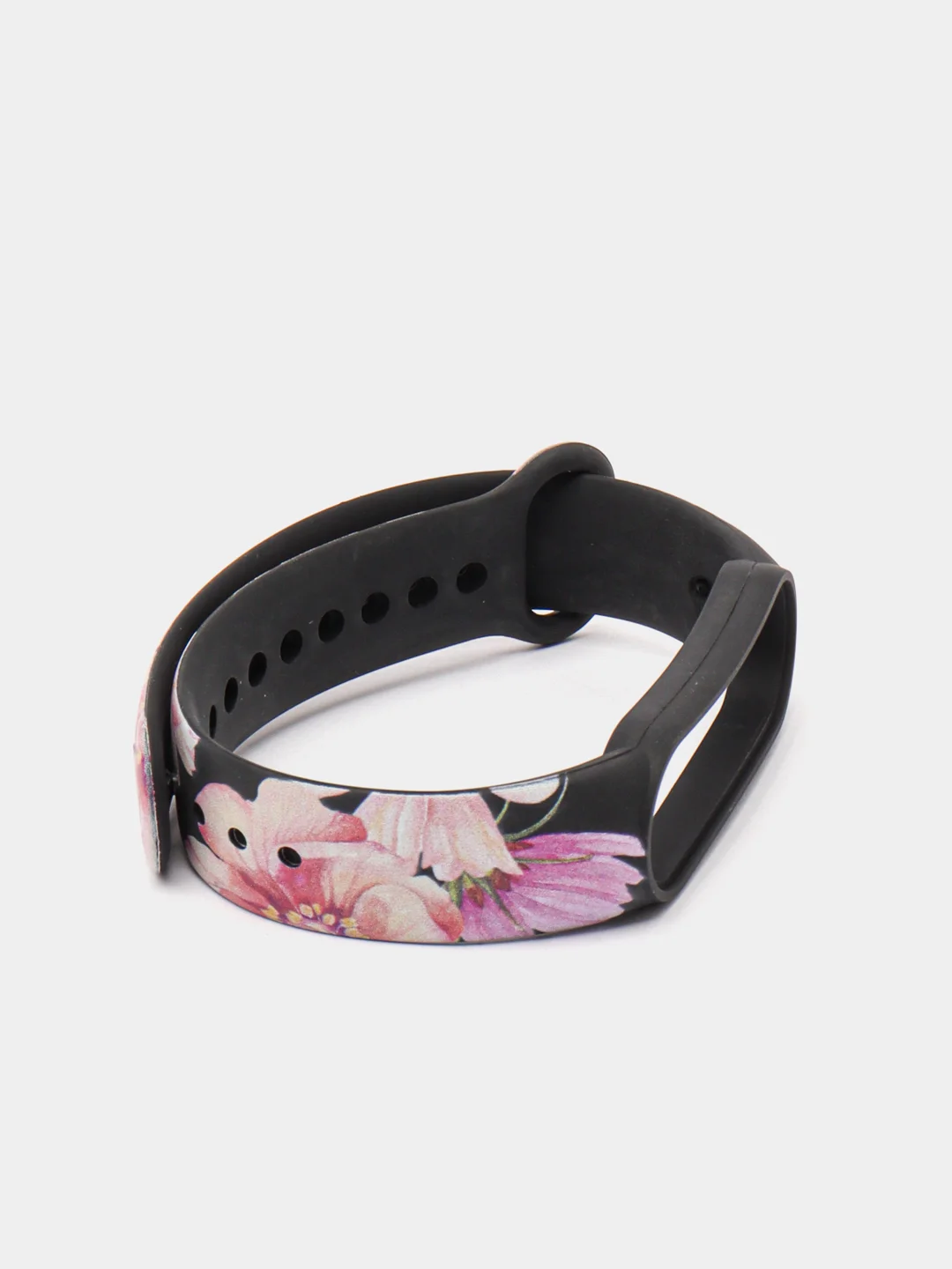 Марсала силиконовый ремешок для Xiaomi mi band 3 / 4 / 5 / 6 / 7 принты с цветами