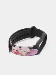 Марсала силиконовый ремешок для Xiaomi mi band 3 / 4 / 5 / 6 / 7 принты с цветами