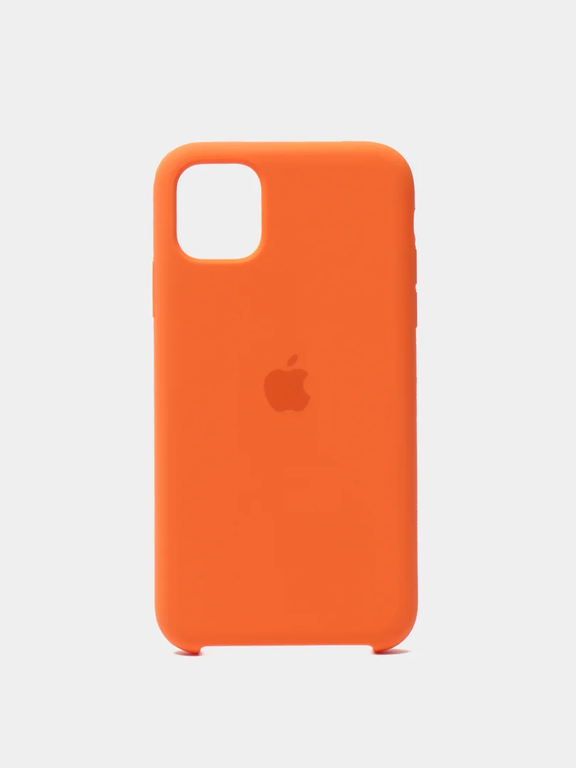 Оранжевый чехол Silicone Case для iPhone 11, силиконовый