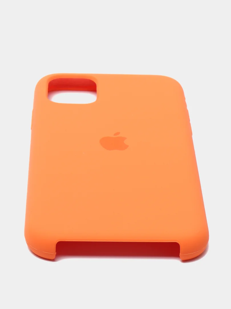 Оранжевый чехол Silicone Case для iPhone 11, силиконовый