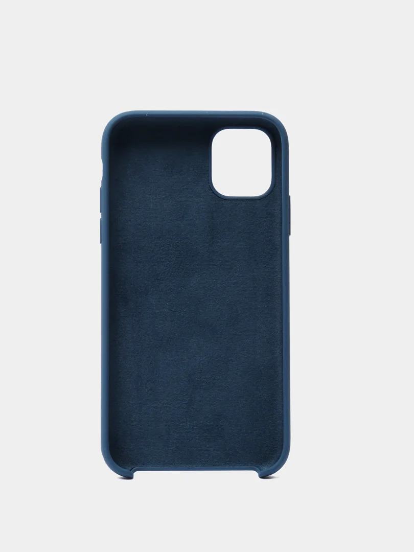 Синий меланж чехол Silicone Case для iPhone 11, силиконовый