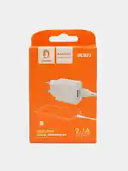 Сетевое зарядное устройство Denmen DC02 с проводом Type-C, microUSB, Lightning, 2.4 A