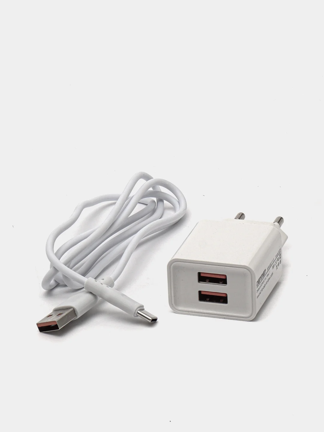 Сетевое зарядное устройство Denmen DC02 с проводом Type-C, microUSB, Lightning, 2.4 A