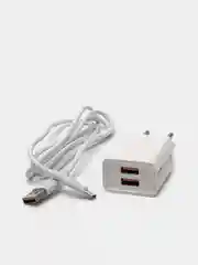 Сетевое зарядное устройство Denmen DC02 с проводом Type-C, microUSB, Lightning, 2.4 A