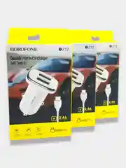 Автомобильное зарядное устройство с кабелем, 2 USB, 2.4A Borofone BZ12