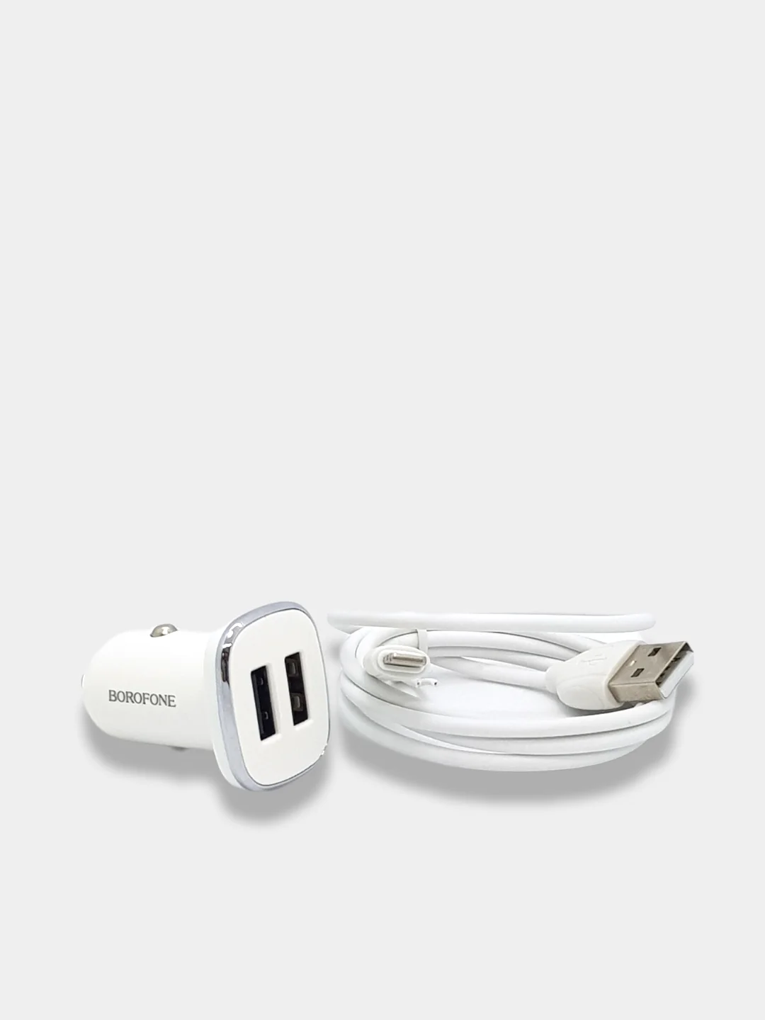 Автомобильное зарядное устройство с кабелем, 2 USB, 2.4A Borofone BZ12