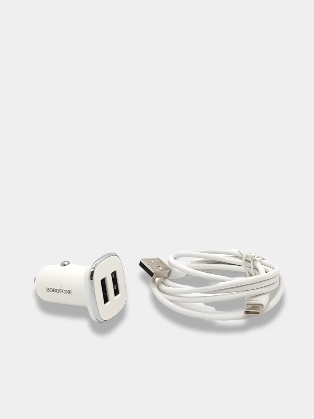 Автомобильное зарядное устройство с кабелем, 2 USB, 2.4A Borofone BZ12