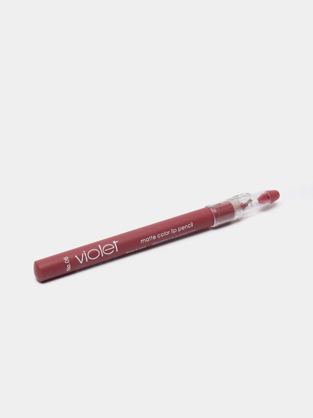 Бордовый карандаш-помада Violet для губ, матовый