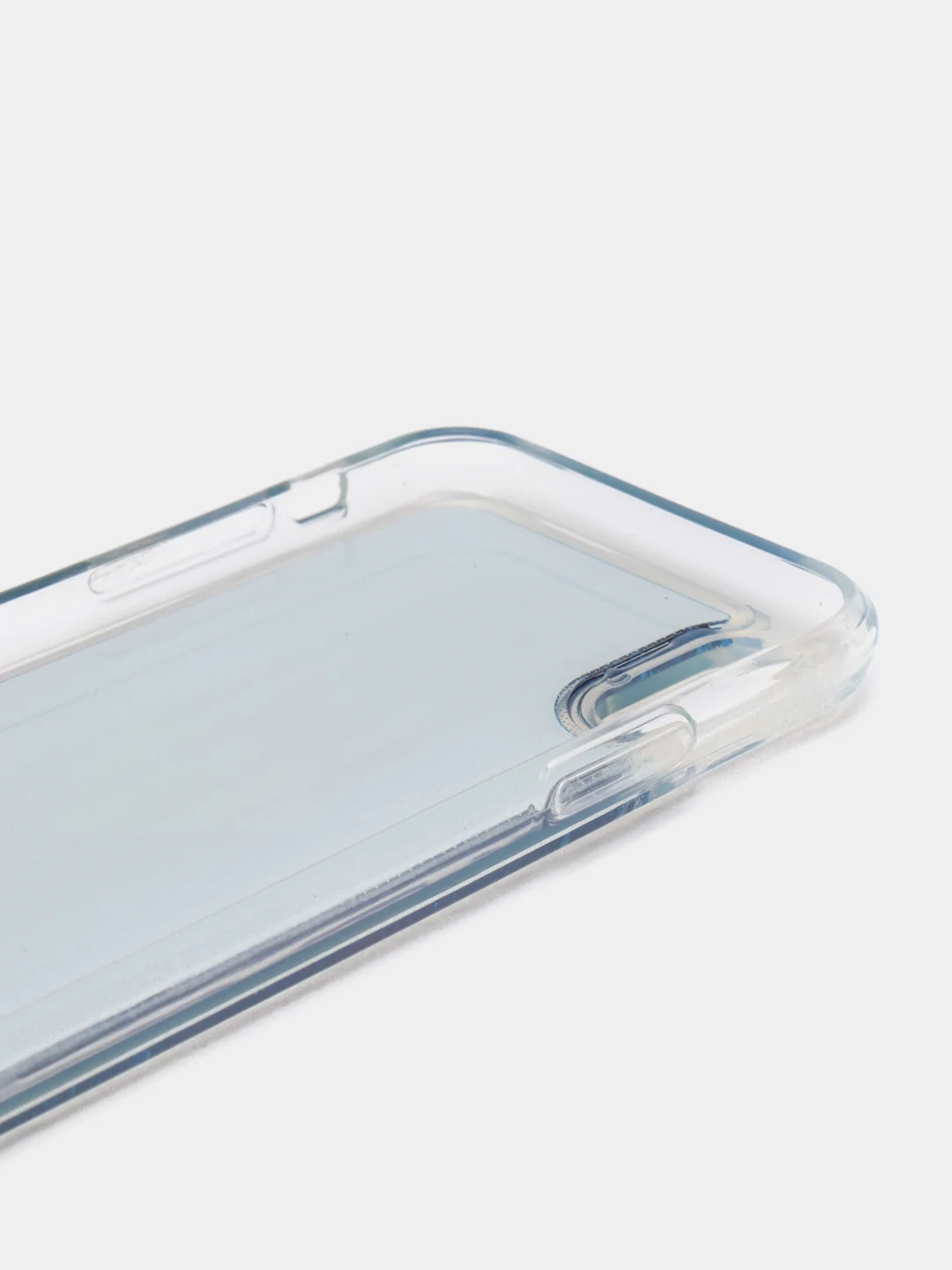 Синий чехол iPhone X / Xs силиконовый переливающийся жидкий с блестками