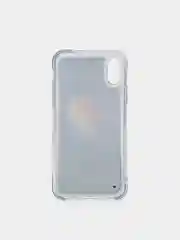 Синий чехол iPhone X / Xs силиконовый переливающийся жидкий с блестками