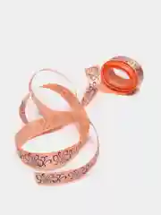 Коралловый лента атласная с рисунком 15 мм