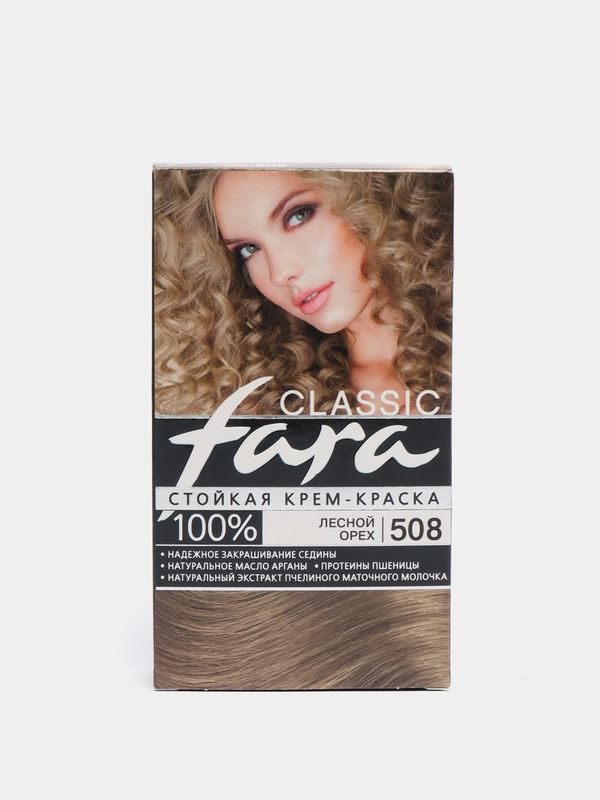 Стойкая крем-краска для волос Fara Classic, 508, Лесной орех