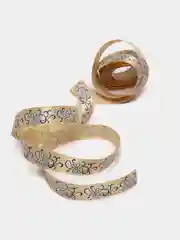Песочный хаки лента атласная с рисунком 15 мм