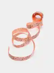 Коралловый лента атласная с рисунком 15 мм