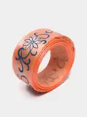Коралловый лента атласная с рисунком 15 мм