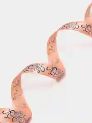 Коралловый лента атласная с рисунком 15 мм