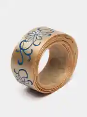 Песочный хаки лента атласная с рисунком 15 мм