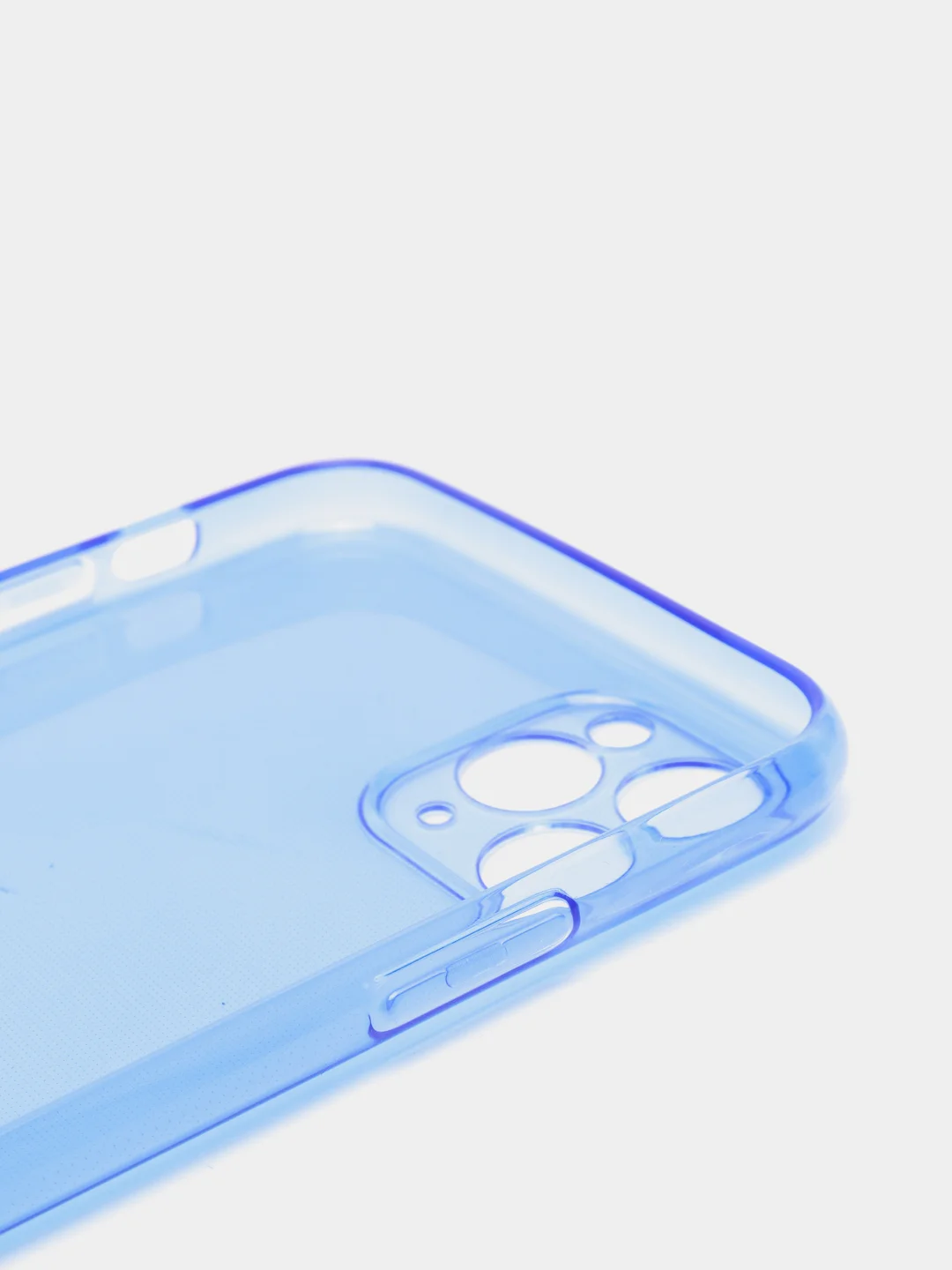 Синий чехол iPhone 11/12/7/7+/X/XR/11PRO MAX /12/12PRO MAX Плотный Цветной глянцевый   1.5mm
