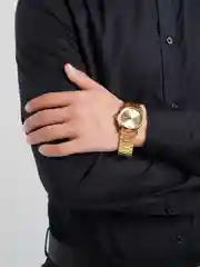 Желтый кварцевые мужские часы наручные