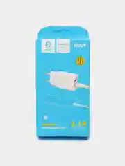 Сетевое зарядное устройство Denmen DC02 с проводом Type-C, microUSB, Lightning, 2.4 A
