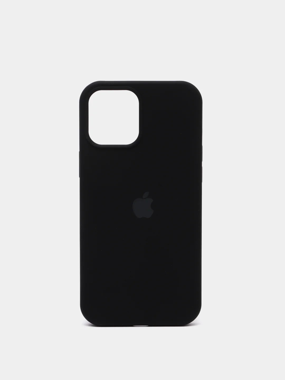 Черный чехол для iPhone 12 Pro Max 6.7" Silicone Case закрытый низ с логотипом
