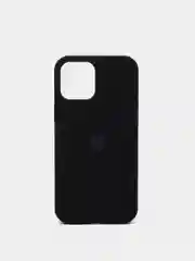 Черный чехол для iPhone 12 Pro Max 6.7" Silicone Case закрытый низ с логотипом