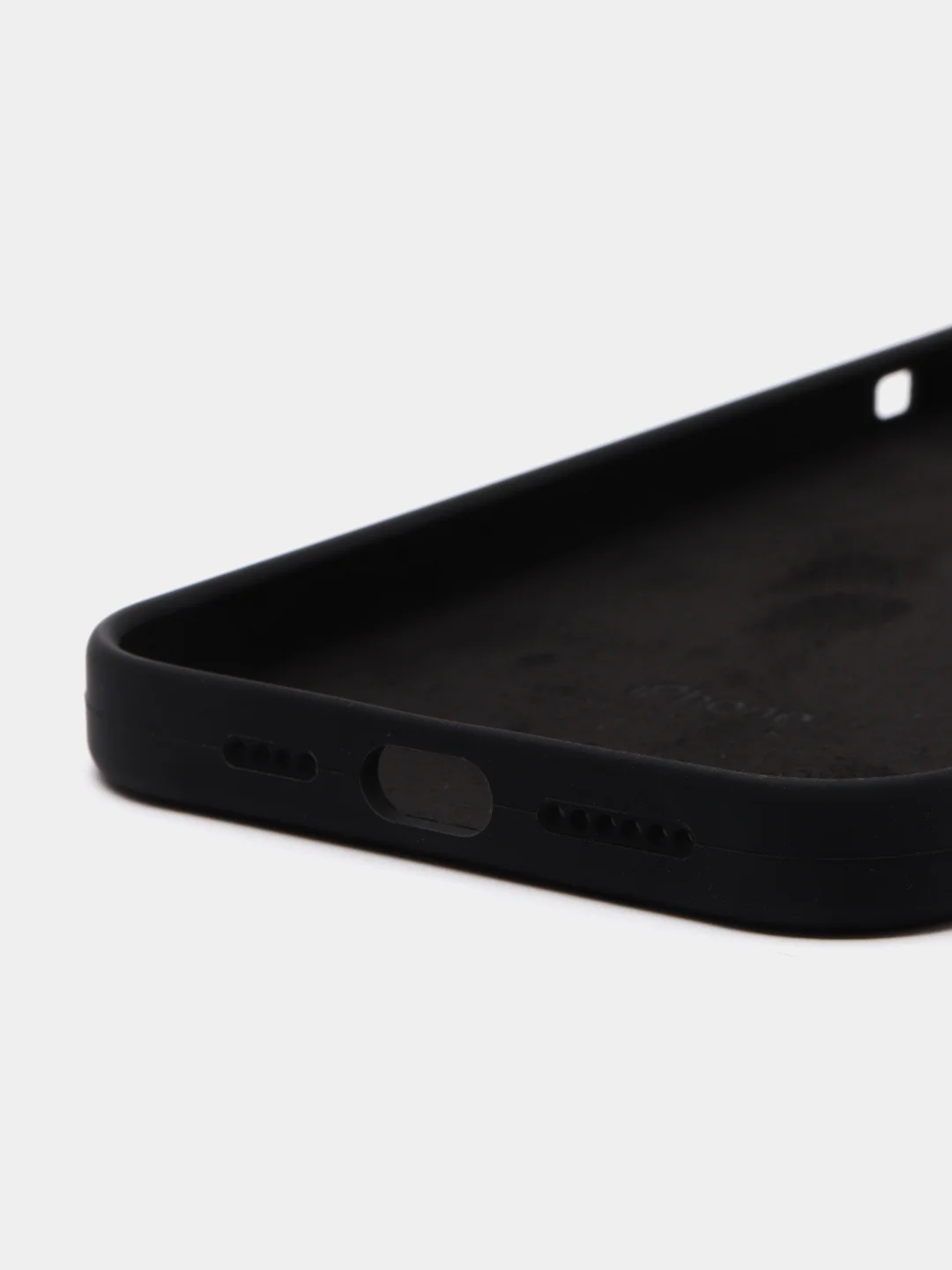 Черный чехол для iPhone 12 Pro Max 6.7" Silicone Case закрытый низ с логотипом