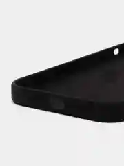 Черный чехол для iPhone 12 Pro Max 6.7" Silicone Case закрытый низ с логотипом