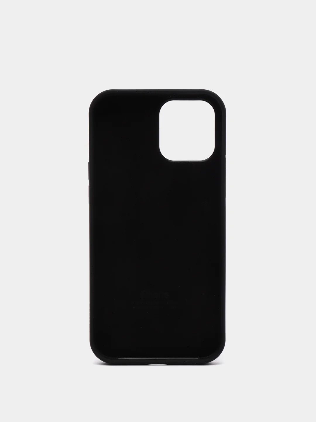 Черный чехол для iPhone 12 Pro Max 6.7" Silicone Case закрытый низ с логотипом