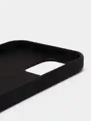 Черный чехол для iPhone 12 Pro Max 6.7" Silicone Case закрытый низ с логотипом