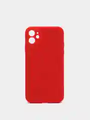 Чехол для Phone 11, 12 силиконовый с бархатной подкладкой и прямыми бортами