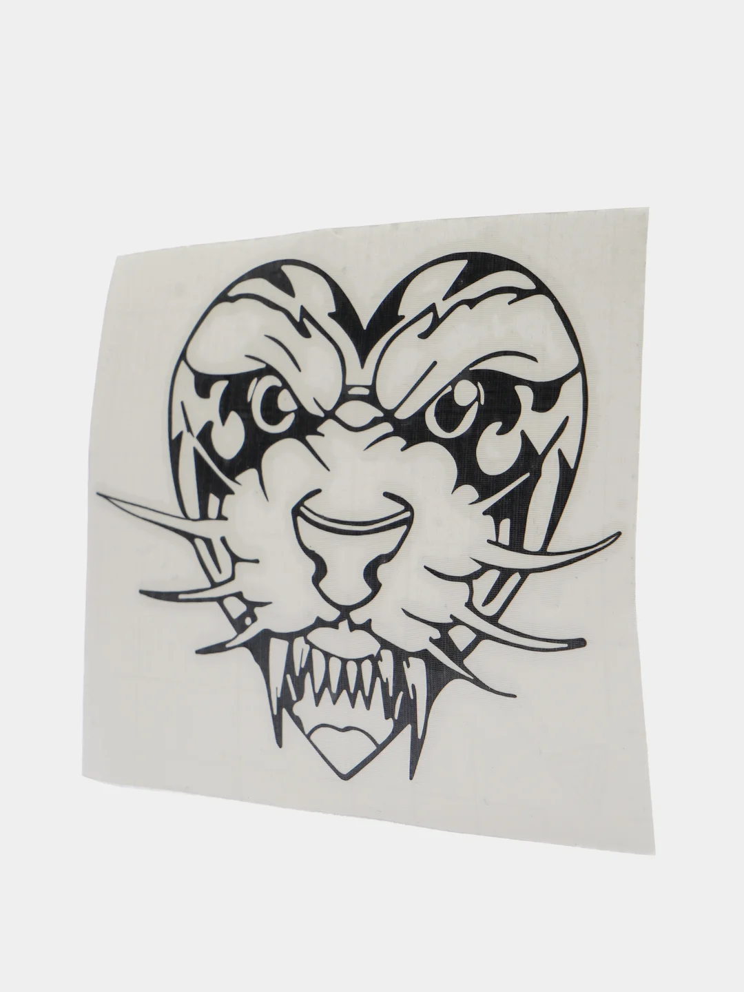 Черный переливающаяся наклейка Tiger sticker "Тигр в сердце", без фона