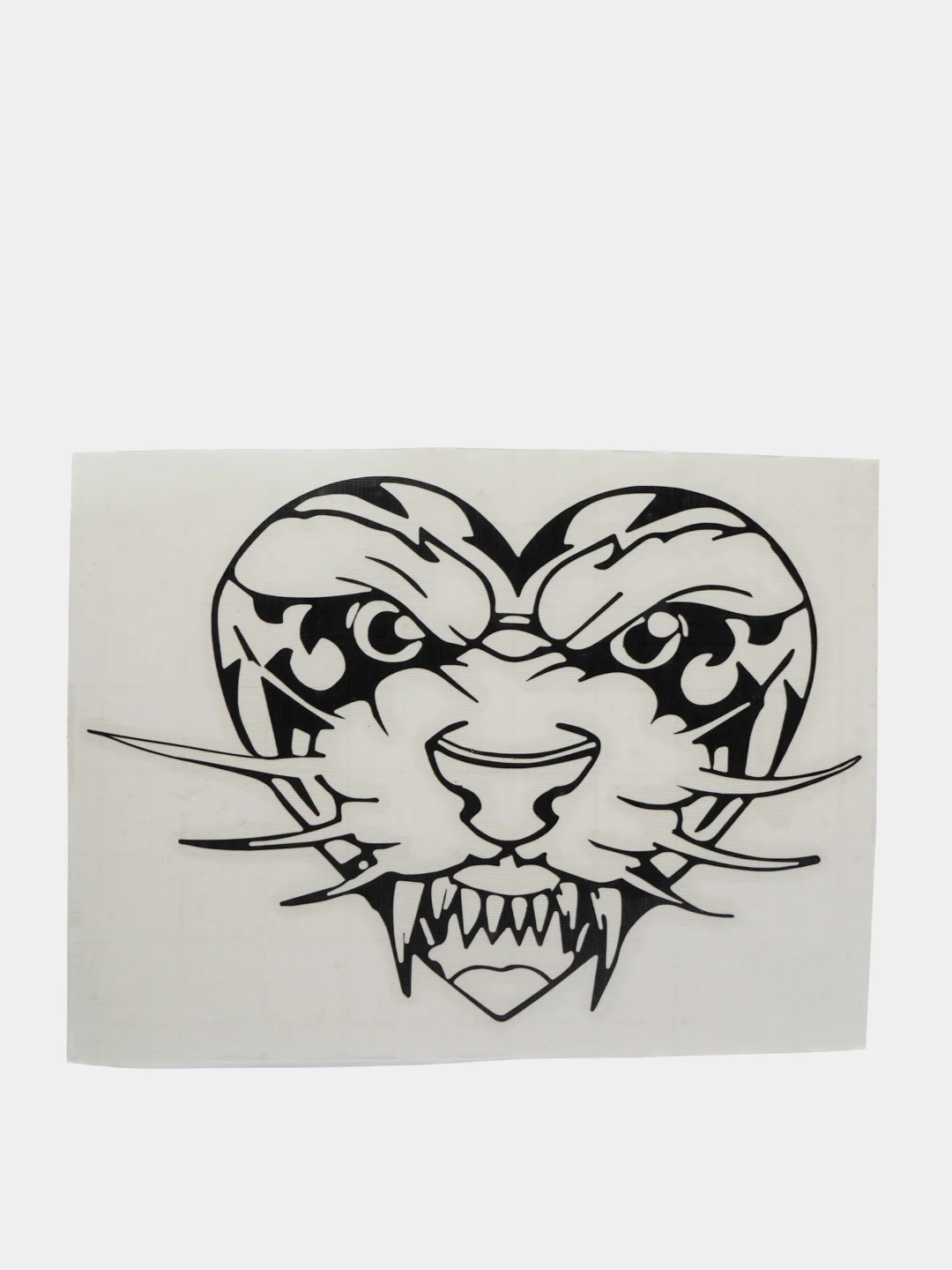 Черный переливающаяся наклейка Tiger sticker "Тигр в сердце", без фона