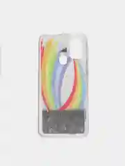 Коричневый чехол Samsung Galaxy M31 (Самсунг Галакси М31) переливающийся жидкий с блестками