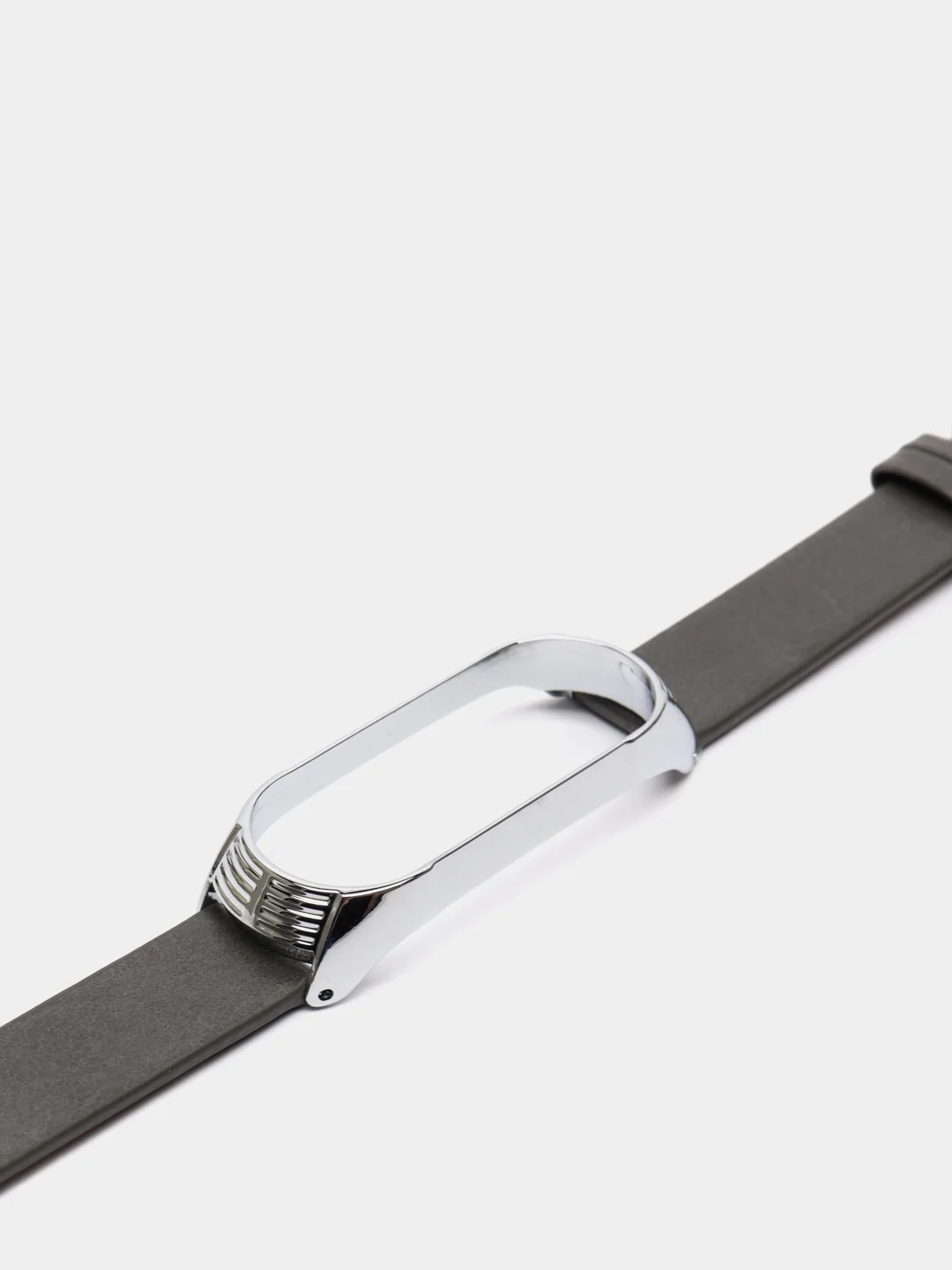 Серый ремешок для Xiaomi Mi band 3, 4, 5, 6 кожаный, для фитнес браслета