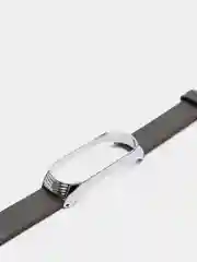 Серый ремешок для Xiaomi Mi band 3, 4, 5, 6 кожаный, для фитнес браслета