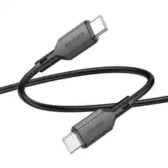 Черный usb Кабель зарядки Lightning iPhone Micro Type-C Android, iOS Borofone 1м, 60W, 3А