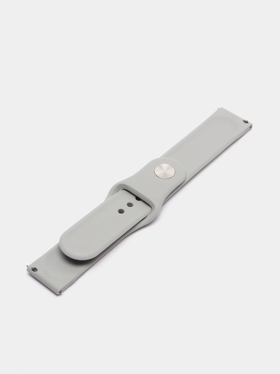 Серый силиконовый ремешок для Xiaomi Amazfit Bip / Huawei / Samsung, 20 мм / 22 мм, с кнопкой