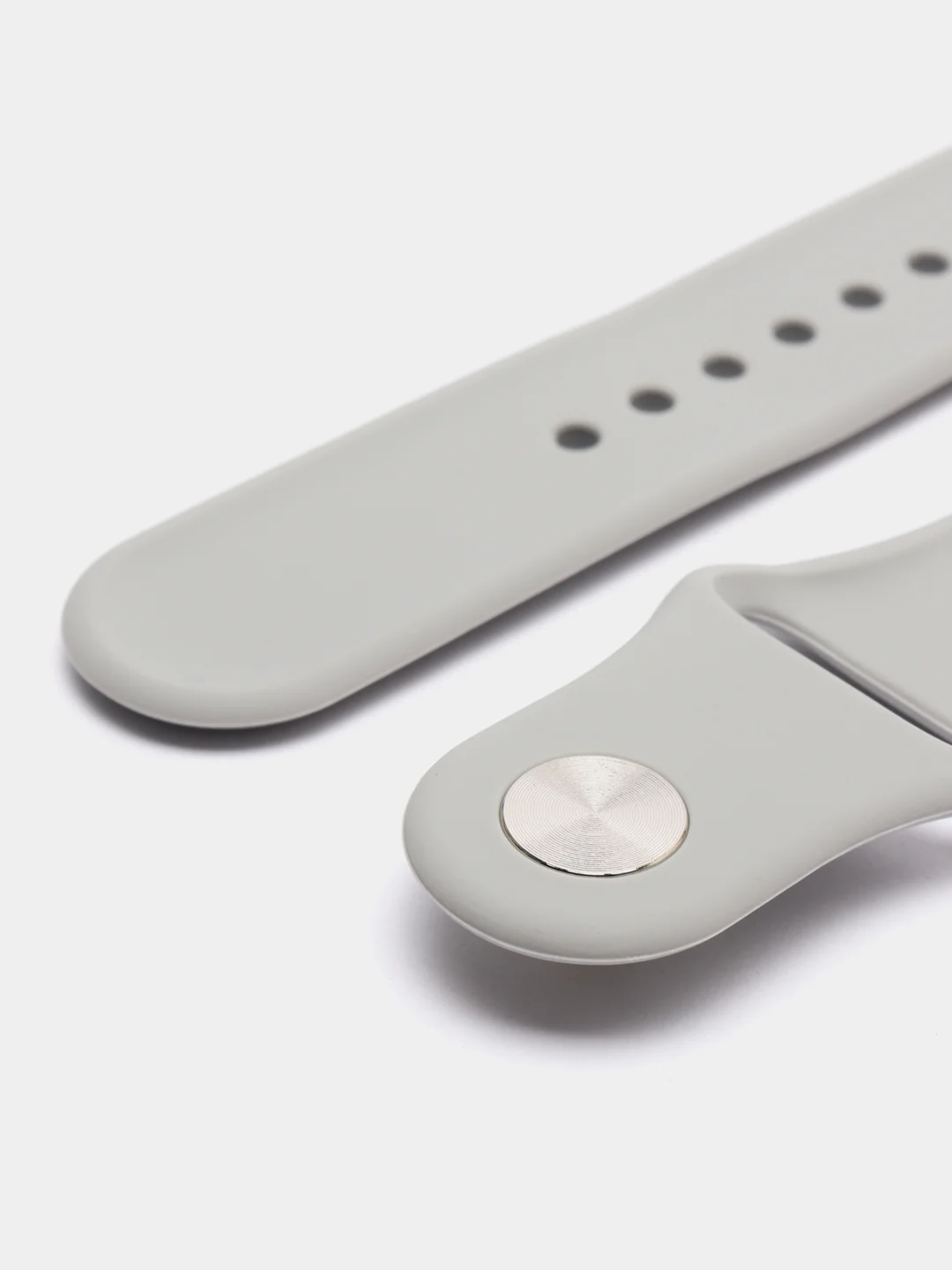 Серый силиконовый ремешок для Xiaomi Amazfit Bip / Huawei / Samsung, 20 мм / 22 мм, с кнопкой