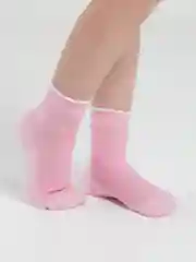 Розовый носки для девочки ажурные, сетка