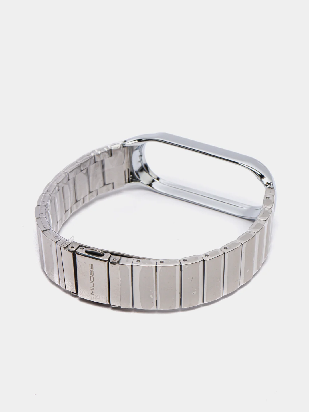Серебряный металлический ремешок для Xiaomi Mi Band 3 / 4 / 5 / 6 стальной фитнес браслет