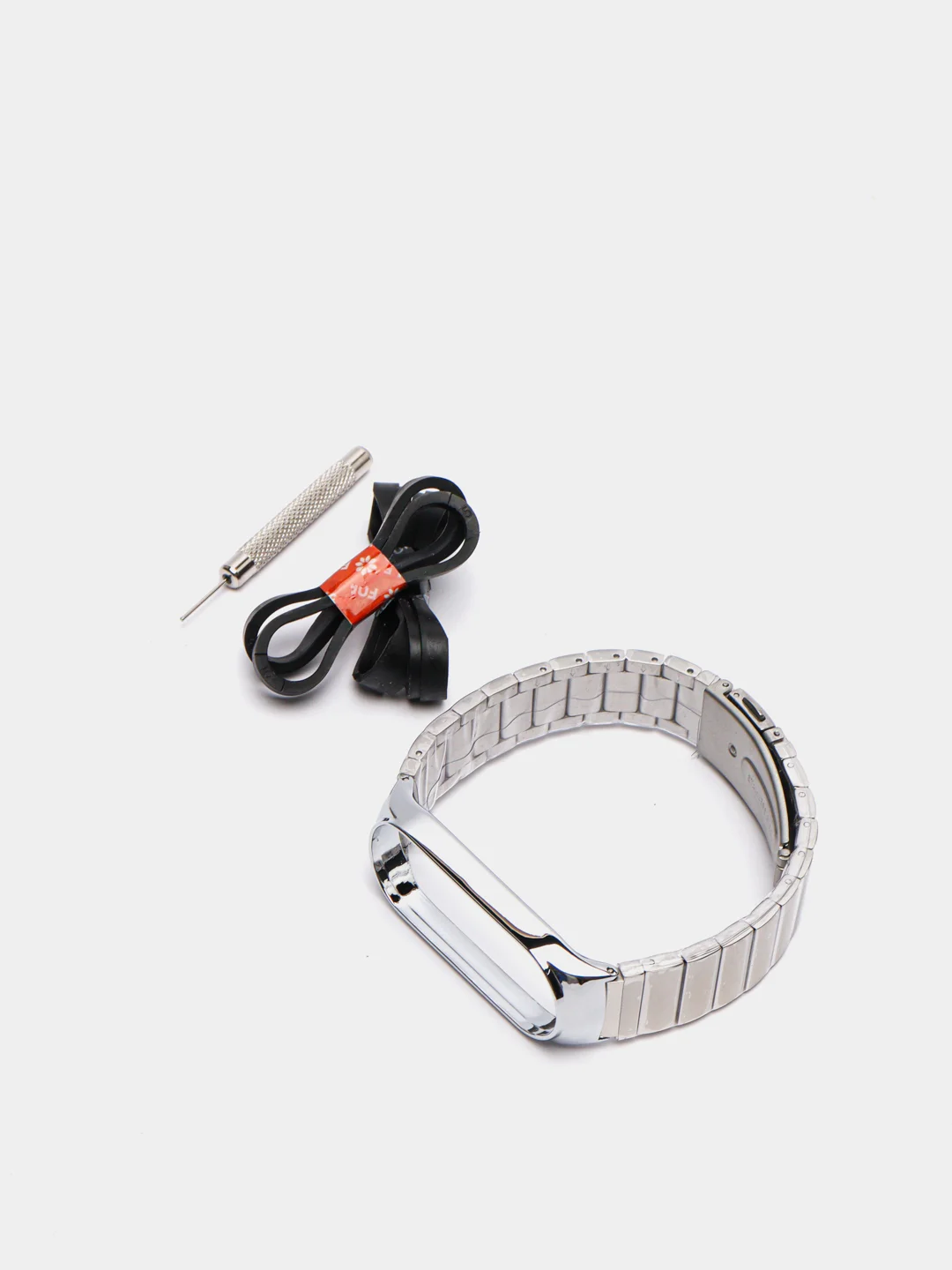 Серебряный металлический ремешок для Xiaomi Mi Band 3 / 4 / 5 / 6 стальной фитнес браслет