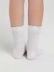 Белый носки для девочки ажурные, сетка