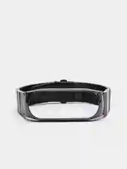 Черный металлический ремешок для Xiaomi Mi Band 3 / 4 / 5 / 6 стальной фитнес браслет